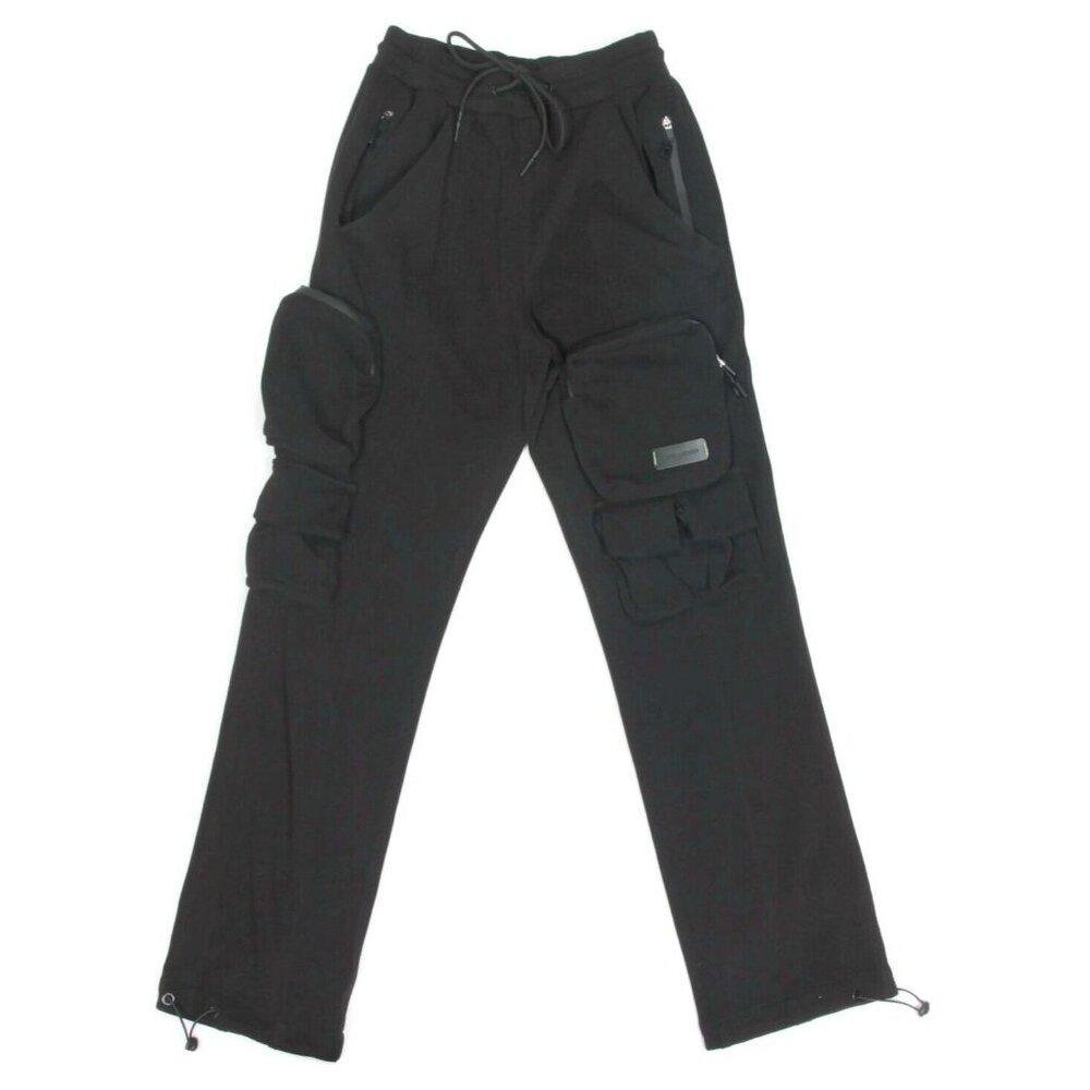 John Geiger Lounge Pocket Pants Men's Size Sm Black Elastic Waist Jogger /680